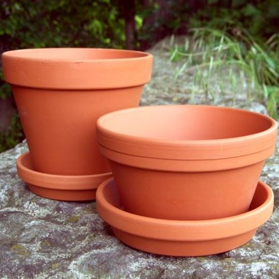 Half Flower Pot & saucers | 13cm x 7.5cm - pack of 10 [HF13/S13 ...