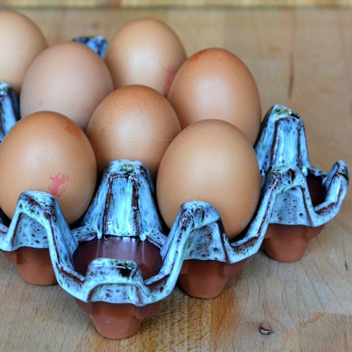 Ceramic Egg Holder for 12 Eggs - Turquoise Glaze | Terracotta.uk.com ...