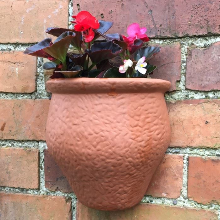 rustic wallpot terracotta.uk.com hand-made uk