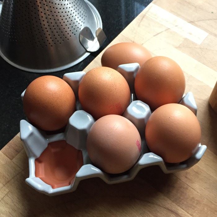 Ceramic Egg Tray Pale Grey Glaze Hand Made Uk